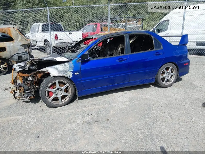 2005 Mitsubishi Lancer Evolution Mr/Viii VIN: JA3AH86D25U045591 Lot: 45560397