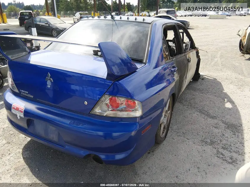 2005 Mitsubishi Lancer Evolution Mr/Viii VIN: JA3AH86D25U045591 Lot: 45560397
