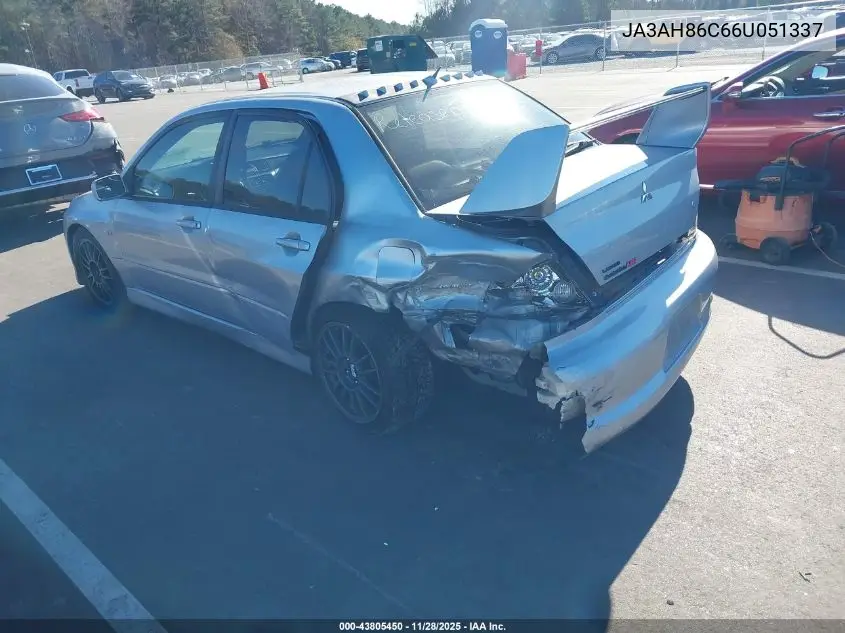 2006 Mitsubishi Lancer Evolution Ix/Mr VIN: JA3AH86C66U051337 Lot: 43805450
