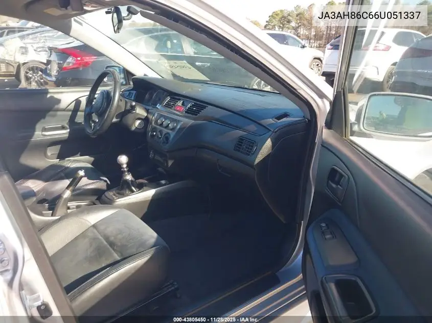 2006 Mitsubishi Lancer Evolution Ix/Mr VIN: JA3AH86C66U051337 Lot: 43805450