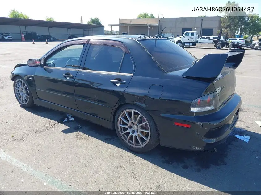 2006 Mitsubishi Lancer Evolution Ix/Mr VIN: JA3AH86C76U054487 Lot: 45397026