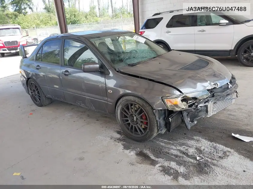 2006 Mitsubishi Lancer Evolution Ix/Mr VIN: JA3AH86C76U047488 Lot: 45436697