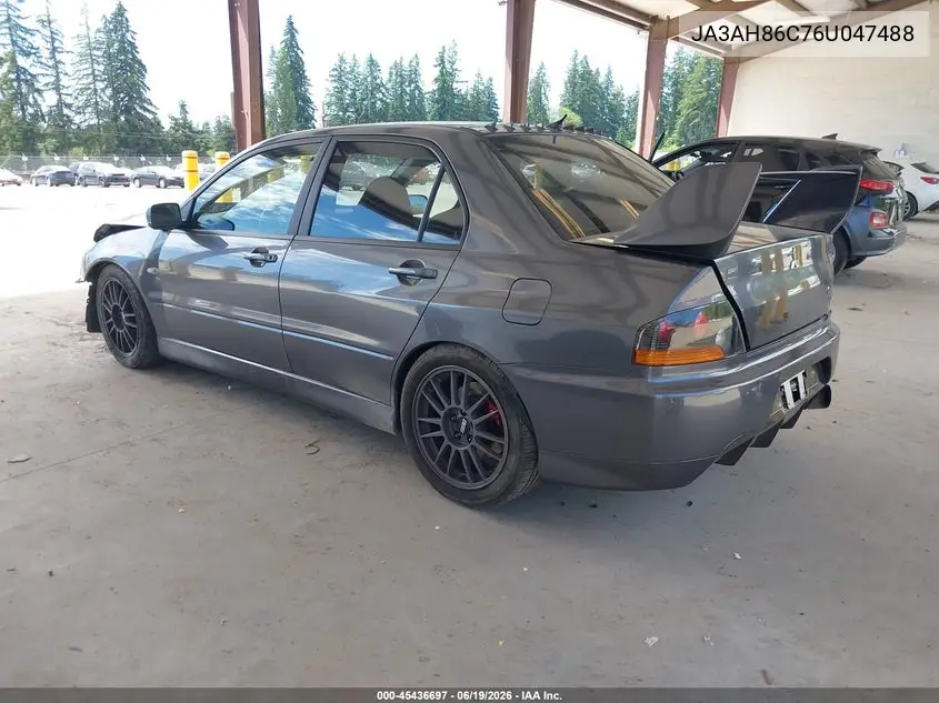 2006 Mitsubishi Lancer Evolution Ix/Mr VIN: JA3AH86C76U047488 Lot: 45436697