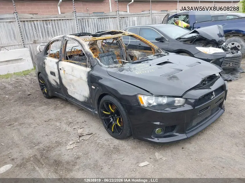2008 Mitsubishi Lancer Evolution Mr VIN: JA3AW56VX8U608288 Lot: 12638919