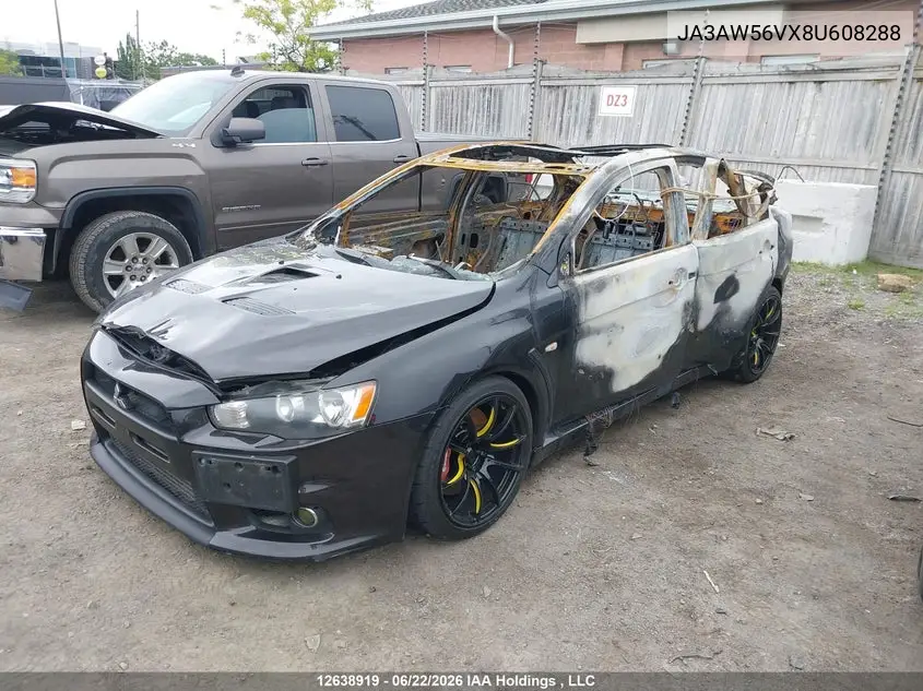 2008 Mitsubishi Lancer Evolution Mr VIN: JA3AW56VX8U608288 Lot: 12638919