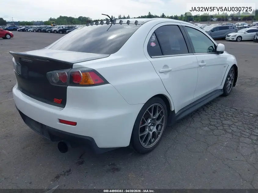 2010 Mitsubishi Lancer Evolution Mr/Mr Touring VIN: JA32W5FV5AU030725 Lot: 44988383