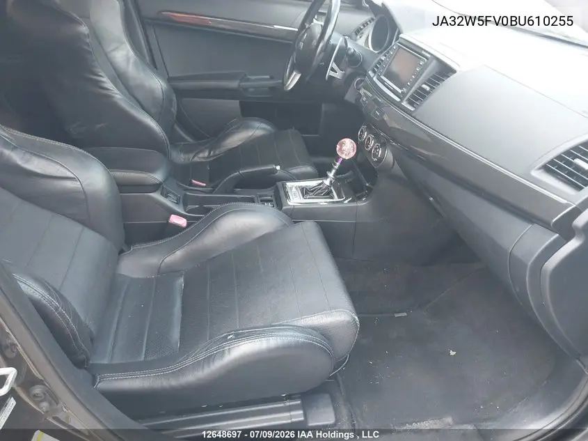 2011 Mitsubishi Lancer Evolution VIN: JA32W5FV0BU610255 Lot: 12648697