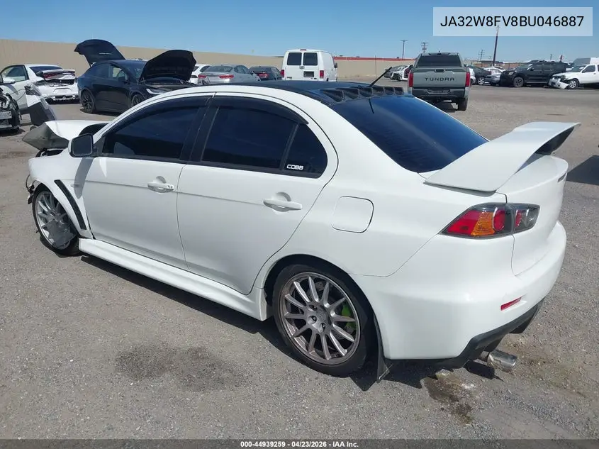 2011 Mitsubishi Lancer Evolution Gsr VIN: JA32W8FV8BU046887 Lot: 44939259