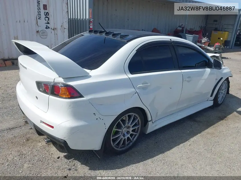 2011 Mitsubishi Lancer Evolution Gsr VIN: JA32W8FV8BU046887 Lot: 44939259