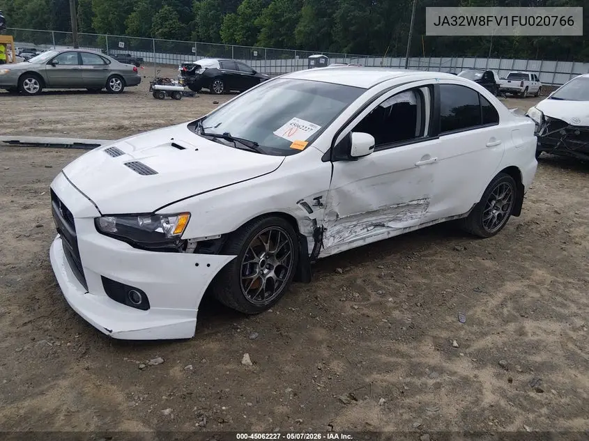 2015 Mitsubishi Lancer Evolution Gsr VIN: JA32W8FV1FU020766 Lot: 45062227