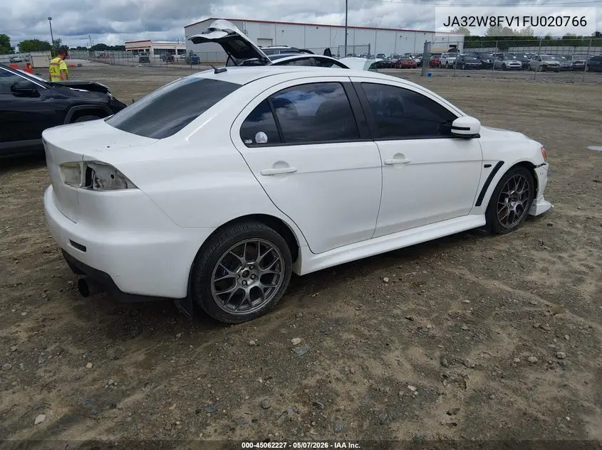 2015 Mitsubishi Lancer Evolution Gsr VIN: JA32W8FV1FU020766 Lot: 45062227