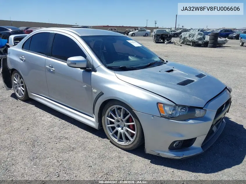 2015 Mitsubishi Lancer Evolution Gsr VIN: JA32W8FV8FU006606 Lot: 45542341