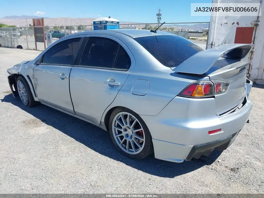 2015 Mitsubishi Lancer Evolution Gsr VIN: JA32W8FV8FU006606 Lot: 45542341