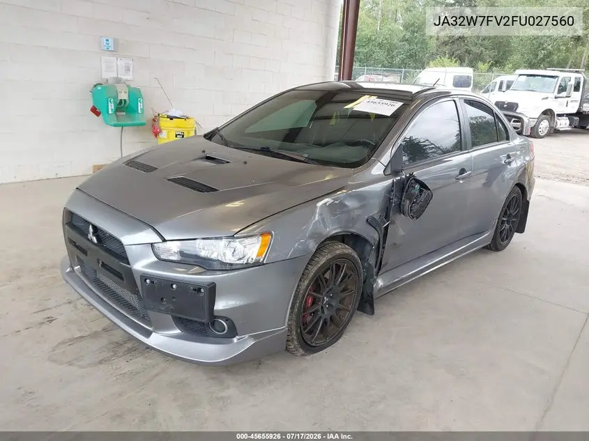 2015 Mitsubishi Lancer Evolution Final Edition VIN: JA32W7FV2FU027560 Lot: 45655926