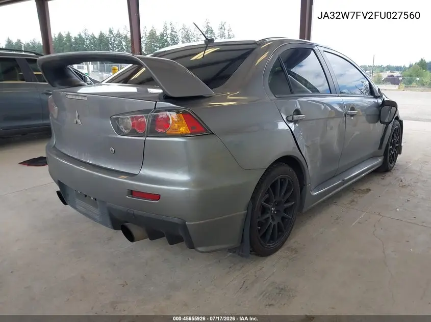 2015 Mitsubishi Lancer Evolution Final Edition VIN: JA32W7FV2FU027560 Lot: 45655926