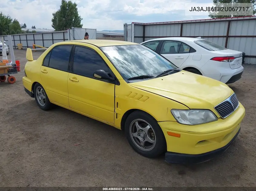 2002 Mitsubishi Lancer Oz Rally VIN: JA3AJ86E82U067717 Lot: 45655323