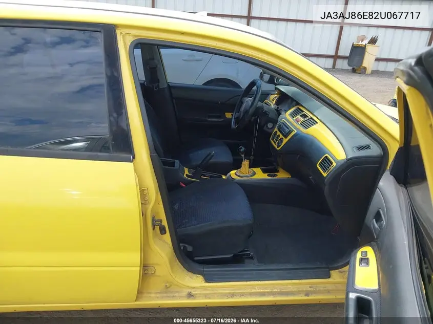 2002 Mitsubishi Lancer Oz Rally VIN: JA3AJ86E82U067717 Lot: 45655323