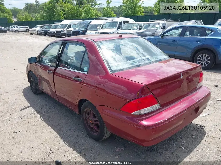 2003 Mitsubishi Lancer Es VIN: JA3AJ26E13U105920 Lot: 45202666