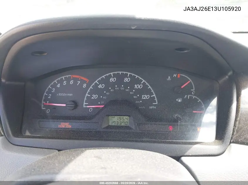2003 Mitsubishi Lancer Es VIN: JA3AJ26E13U105920 Lot: 45202666
