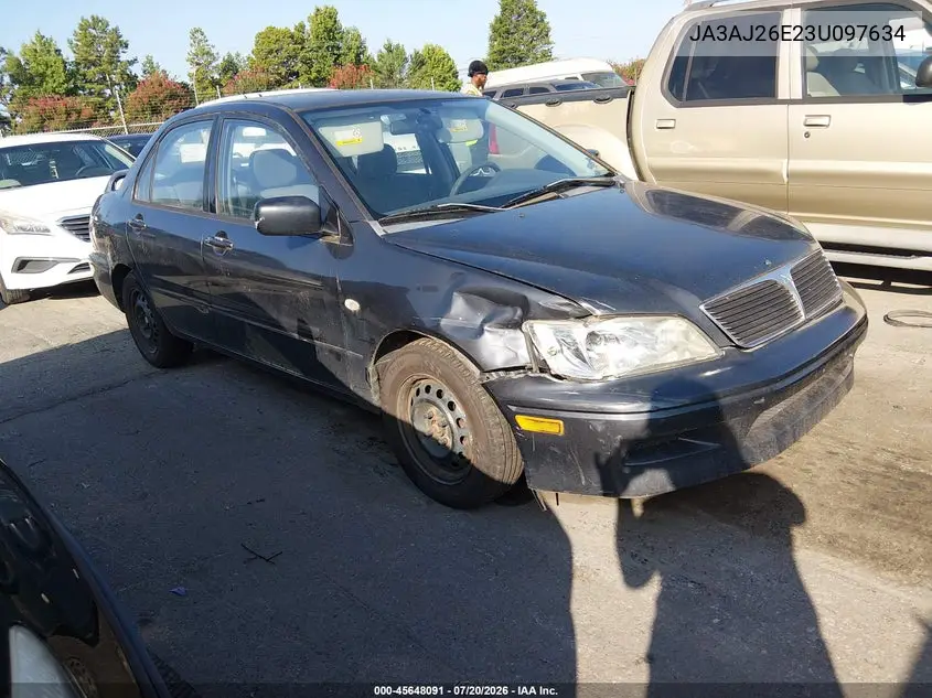 2003 Mitsubishi Lancer Es VIN: JA3AJ26E23U097634 Lot: 45648091