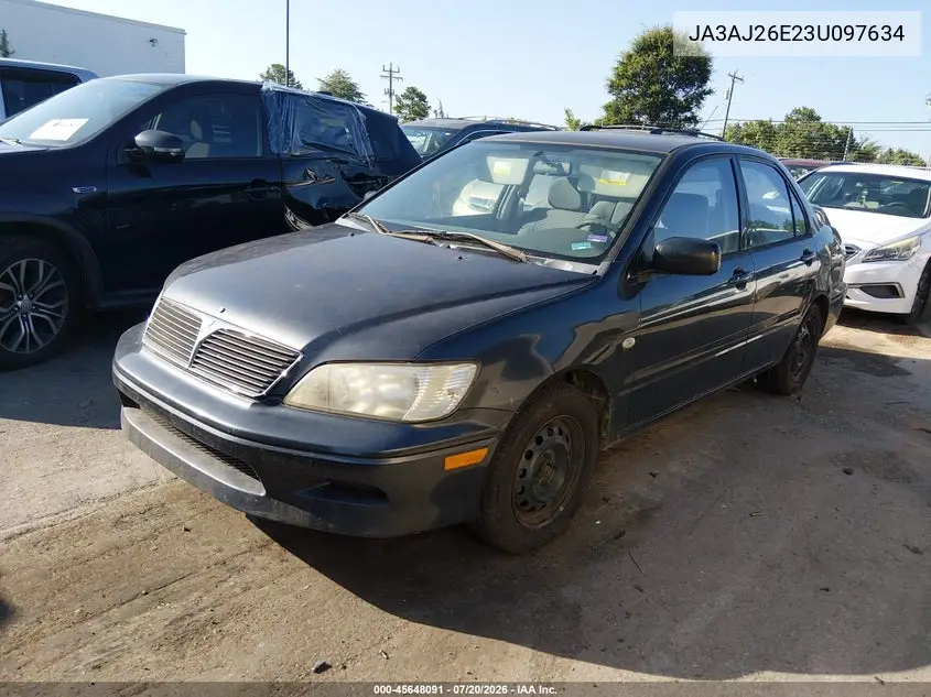 2003 Mitsubishi Lancer Es VIN: JA3AJ26E23U097634 Lot: 45648091