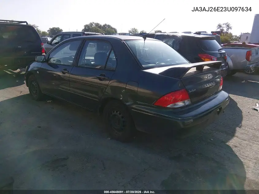 2003 Mitsubishi Lancer Es VIN: JA3AJ26E23U097634 Lot: 45648091