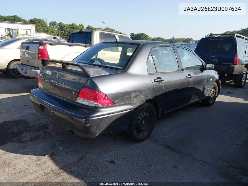 2003 Mitsubishi Lancer Es VIN: JA3AJ26E23U097634 Lot: 45648091