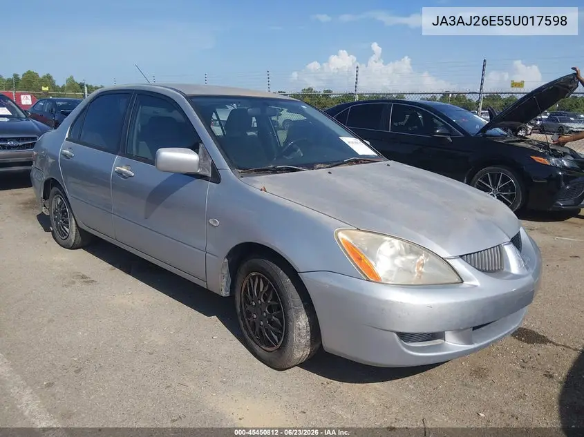 2005 Mitsubishi Lancer Es VIN: JA3AJ26E55U017598 Lot: 45450812
