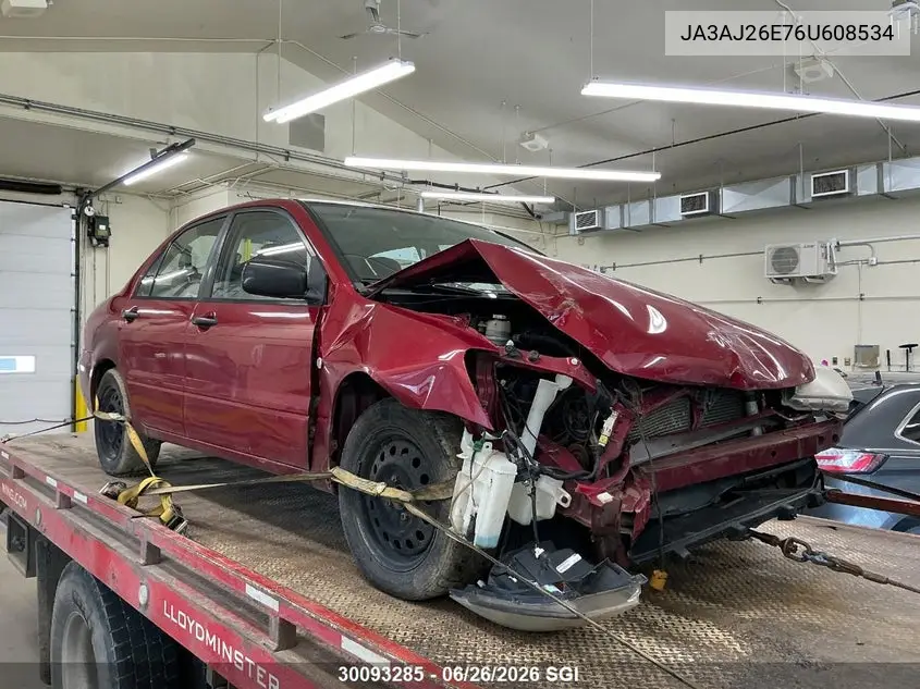 2006 Mitsubishi Lancer Es/Se VIN: JA3AJ26E76U608534 Lot: 30093285