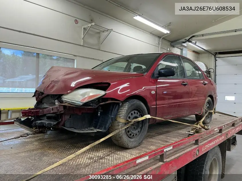 2006 Mitsubishi Lancer Es/Se VIN: JA3AJ26E76U608534 Lot: 30093285