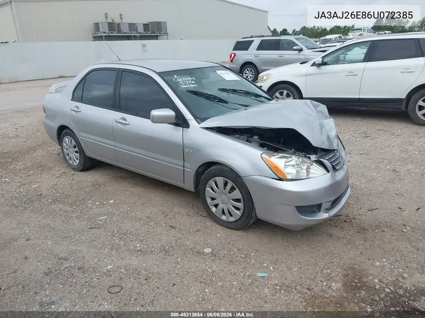 2006 Mitsubishi Lancer Es/Se VIN: JA3AJ26E86U072385 Lot: 45313854