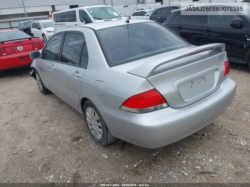 2006 Mitsubishi Lancer Es/Se VIN: JA3AJ26E86U072385 Lot: 45313854