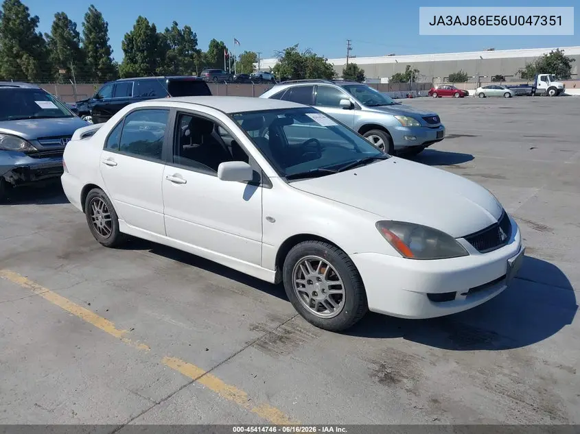 2006 Mitsubishi Lancer Oz Rally VIN: JA3AJ86E56U047351 Lot: 45414746