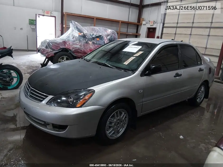 2006 Mitsubishi Lancer Es/Se VIN: JA3AJ26E56U071596 Lot: 45415993
