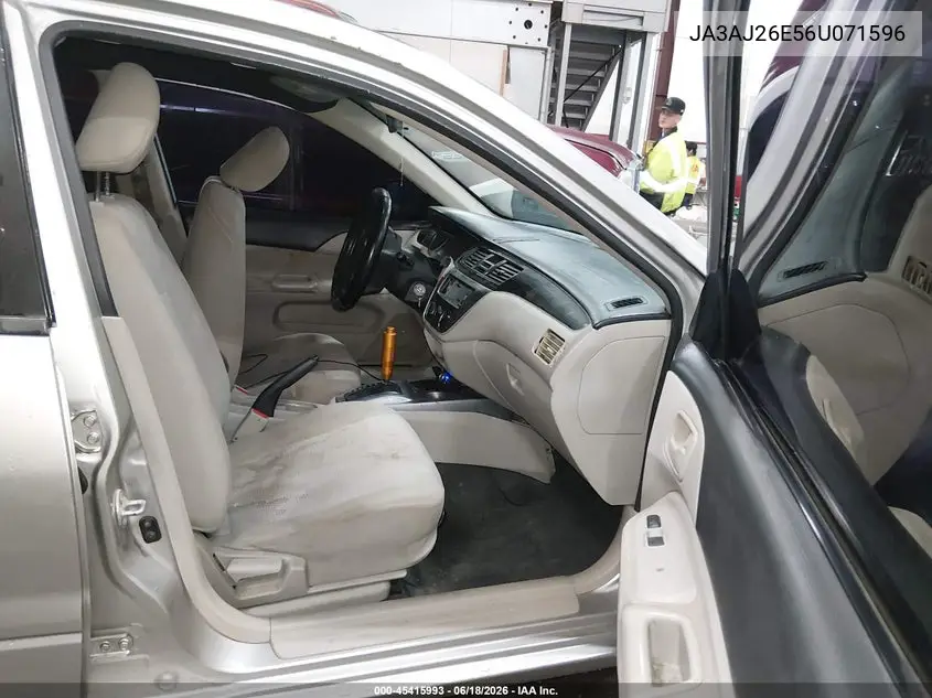 2006 Mitsubishi Lancer Es/Se VIN: JA3AJ26E56U071596 Lot: 45415993