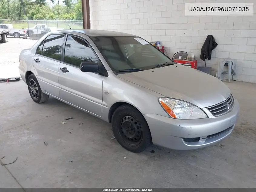 2006 Mitsubishi Lancer Es/Se VIN: JA3AJ26E96U071035 Lot: 45428199