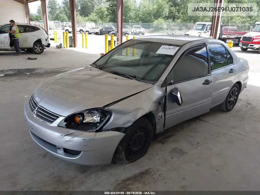 2006 Mitsubishi Lancer Es/Se VIN: JA3AJ26E96U071035 Lot: 45428199