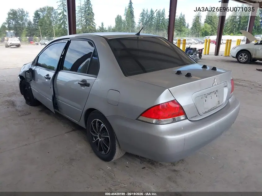 2006 Mitsubishi Lancer Es/Se VIN: JA3AJ26E96U071035 Lot: 45428199