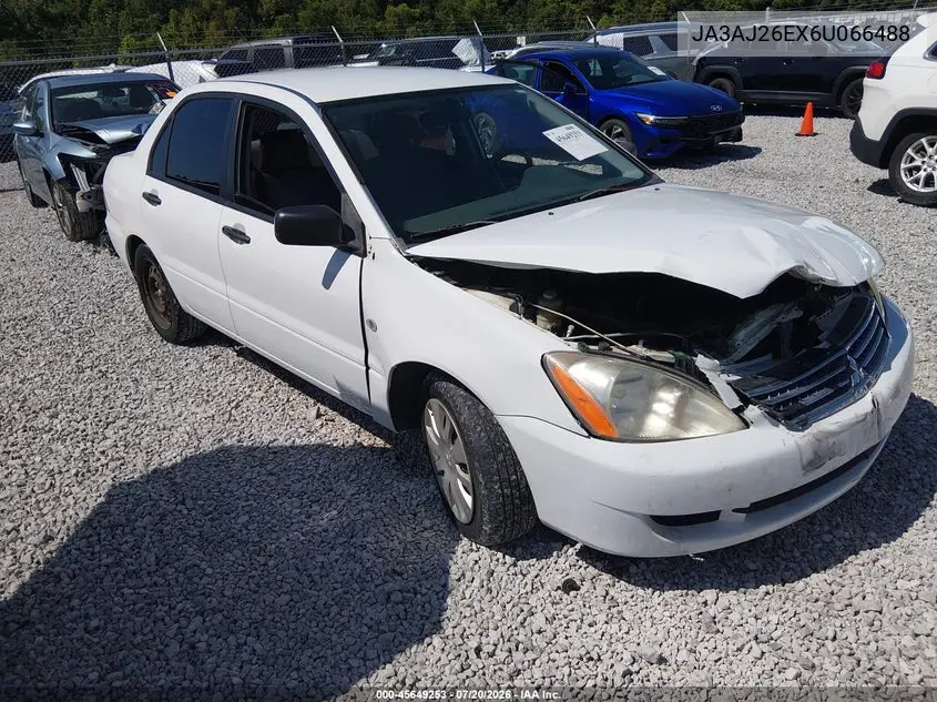 2006 Mitsubishi Lancer Es/Se VIN: JA3AJ26EX6U066488 Lot: 45649253