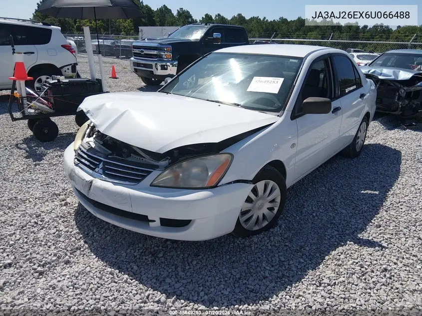 2006 Mitsubishi Lancer Es/Se VIN: JA3AJ26EX6U066488 Lot: 45649253