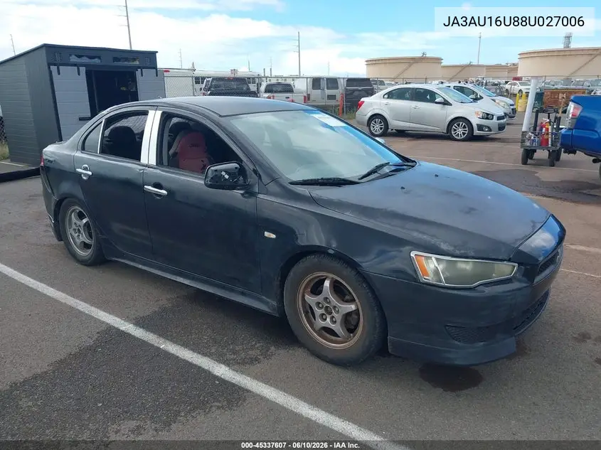 2008 Mitsubishi Lancer De VIN: JA3AU16U88U027006 Lot: 45337607