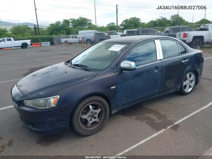 2008 Mitsubishi Lancer De VIN: JA3AU16U88U027006 Lot: 45337607