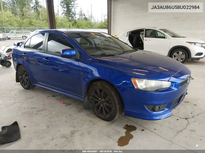 2008 Mitsubishi Lancer Gts VIN: JA3AU86U58U022984 Lot: 45343587