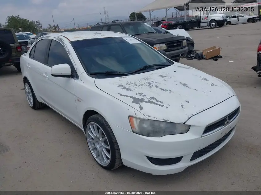 2008 Mitsubishi Lancer De/Es VIN: JA3AU26U28U032305 Lot: 45528163