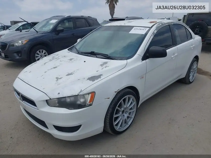 2008 Mitsubishi Lancer De/Es VIN: JA3AU26U28U032305 Lot: 45528163