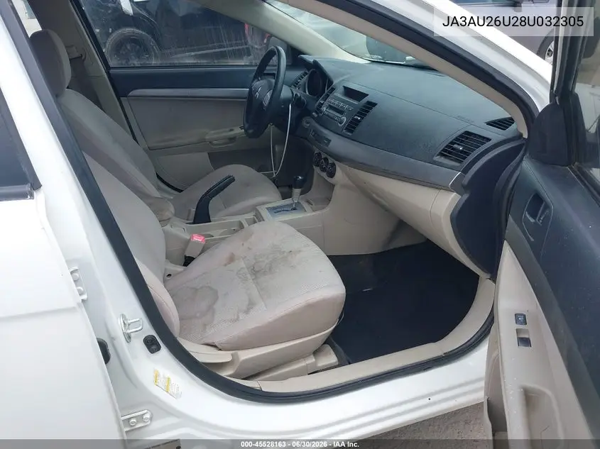 2008 Mitsubishi Lancer De/Es VIN: JA3AU26U28U032305 Lot: 45528163