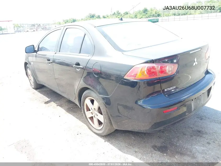 2008 Mitsubishi Lancer De/Es VIN: JA3AU26U68U007732 Lot: 45542659
