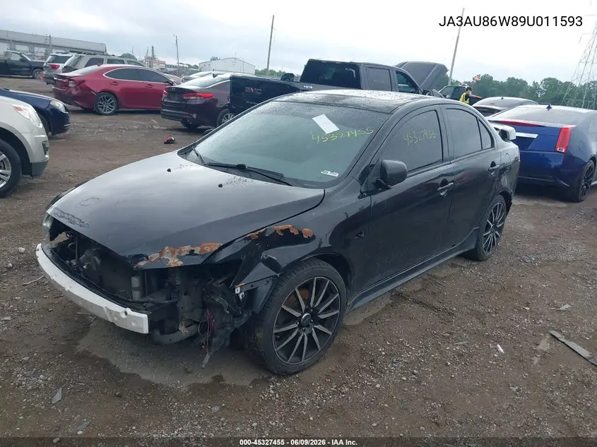 2009 Mitsubishi Lancer Gts VIN: JA3AU86W89U011593 Lot: 45327455