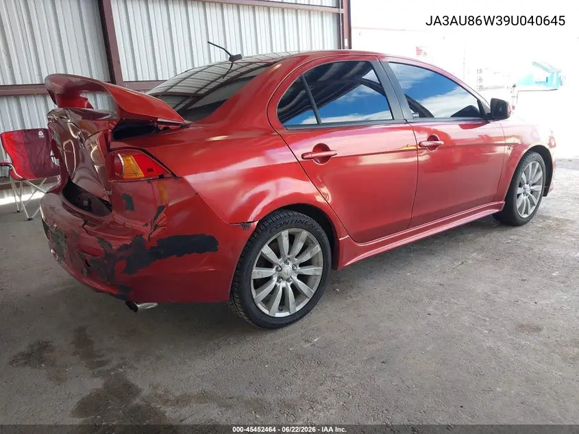 2009 Mitsubishi Lancer Gts VIN: JA3AU86W39U040645 Lot: 45452464
