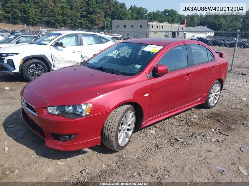 2009 Mitsubishi Lancer Gts VIN: JA3AU86W49U012904 Lot: 45454803